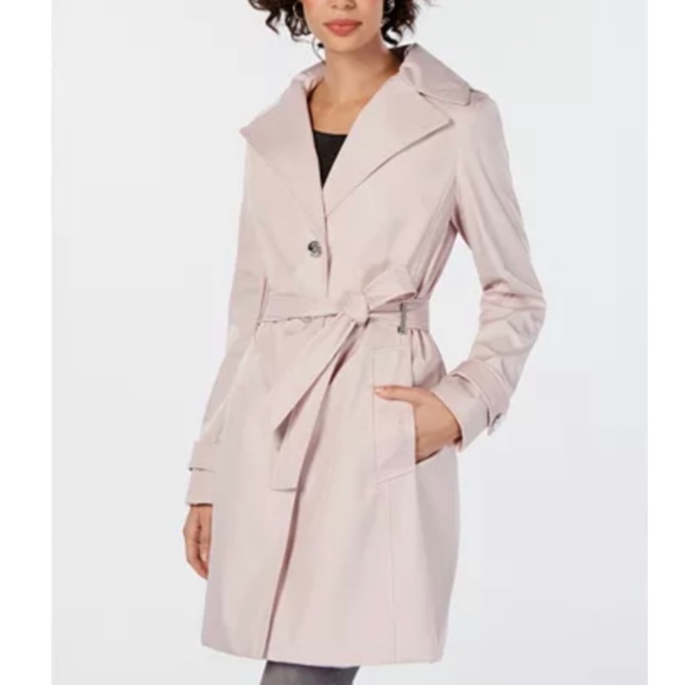 Calvin Klein Belted Hooded Trench Coat